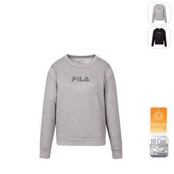 【FILA】女性 吸濕排汗 運動圓領T恤-深麻灰 5TEX-5711-MY