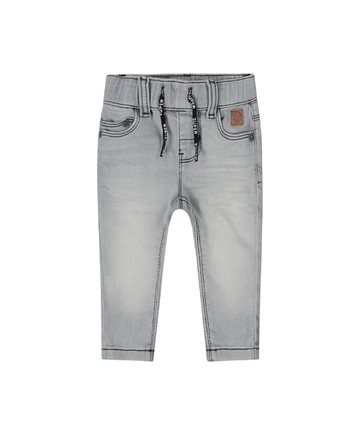 素面窄管灰色牛仔長褲116cm