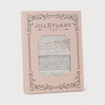 JILL STUART JILL STUART 刺繡香水瓶純棉方巾禮盒(米白色 典雅禮盒包裝)