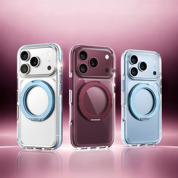 冰晶高透 強力磁吸 一體360°旋轉支架 手機殼 蘋果保護殼 適用於 iPhone 18 17 Pro Max