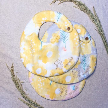 刺繡手作雙面圍兜_花語初芽