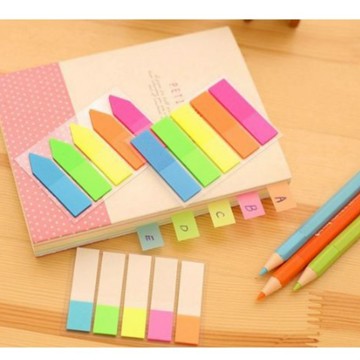 現貨《文具用品WF5】螢光分類索引貼 便條紙 ♥ 標籤貼 便條 便簽貼 百事貼 N次貼 索引貼 便利貼 文具 貼紙