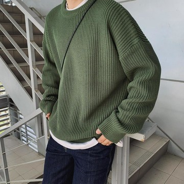秋冬新品 男裝 上衣男 長袖 毛衣 針織衫 套頭毛衣 港風純色套頭寬鬆毛衣男生韓版潮流情侶秋冬季學生百搭針織衫ins