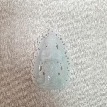 逸品軒~天然緬甸玉A貨-Z5878-冰糯立體火焰觀音墜子長52mm寬35.3mm厚10mm💰售價一個1380元