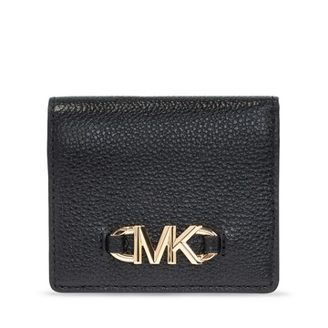 MICHAEL KORS 兩摺皮夾 鵝卵石紋真皮皮革 皮夾 短夾 錢包 M70449 黑色MK(現貨)▶指定Outlet商品5折起☆現貨【送禮首選★APP下單點數4倍送】
