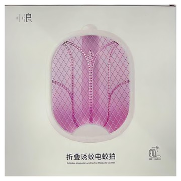 小浪 誘蚊電蚊拍 白色 2種模式 5層防護網 內建500mAh鋰電池  展開48 x 20.4 x 4.5cm 摺疊27 x 20.4 x 4.5cm