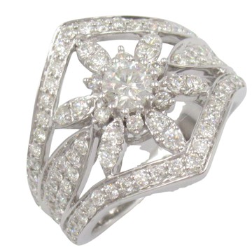 JEWELRY 無品牌珠寶 18K白金 鑽石 花朵戒指 10 【二手名牌BRAND OFF】