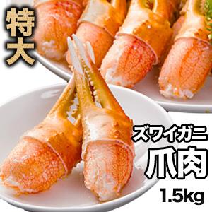 1.5kg 特大ズワイガニ爪肉剥き身（ボイル済） カニ爪 ポーション かに