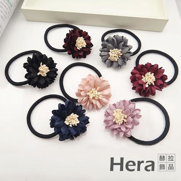 【HERA 赫拉】布藝山茶花朵韓版仿真髮圈(山茶花 韓版 髮圈 )六色