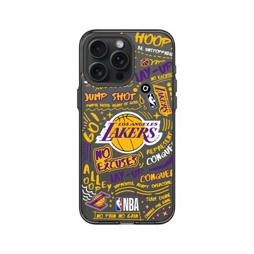 iPhone 15 Pro Max Clear 酷墨灰 - NBA - 塗鴉系列-洛杉磯湖人 L.A. Lakers - Graffiti