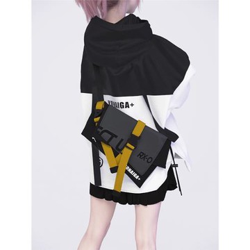 YONAIGA+原創INS潮牌酷颯機能風撞色中性包胸包男單肩斜挎包包女