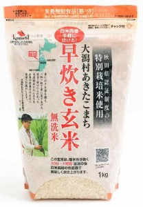 特別栽培米 大潟村あきたこまち 早炊き玄米鉄分 1kg