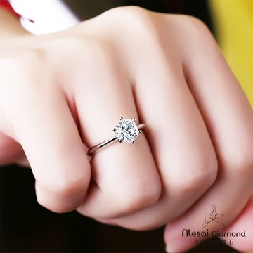Alesai艾尼希亞鑽石 1克拉 D/VVS1 3EX車工 培育鑽石戒指 鑽戒
