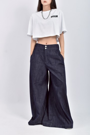 (M) msgm修身短版質感棉質純棉前後字母白色短袖上衣