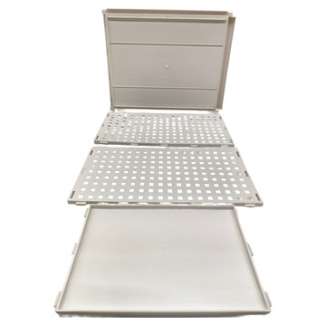 可疊加衣櫥收納盒 折疊收納盒 抽屜收納籃 810g  大(44 x 33 x 5cm)  白色  1個