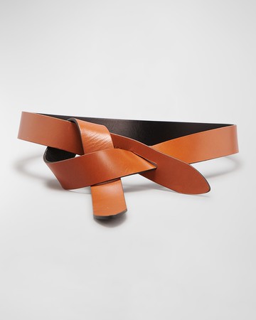 LECCE Bicolor Leather Pull-Through Belt