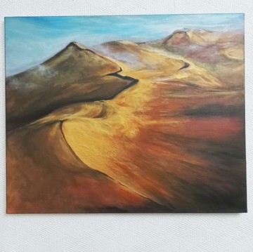 沙丘之光/光落沙原/原創畫作/沙漠風景藝術