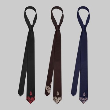 休閑領帶男襯衫裝飾女學院風韓版細窄時尚水滴花紋刺繡小眾設計感