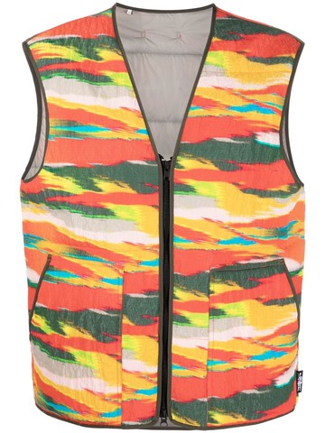 Mackintosh - POP CAMO zip-up gilet - men - Nylon/Nylon/Polyester - L - Orange