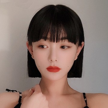 整頂假髮真髮絲-漫畫瀏海自然短直髮女假髮2色74ah12【獨家進口】【米蘭精品】