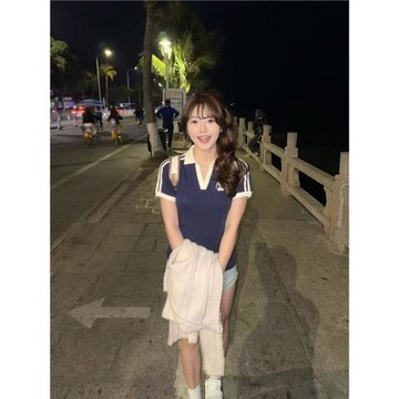 KSXN 櫻桃刺繡辣妹polo領短袖T恤夏季修身顯瘦女款時尚百搭上衣