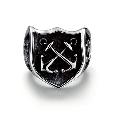 鈦鋼戒指盾牌美式戒飾-復古帥氣個性潮流情人節生日禮物男飾品73le190【獨家進口】【米蘭精品】