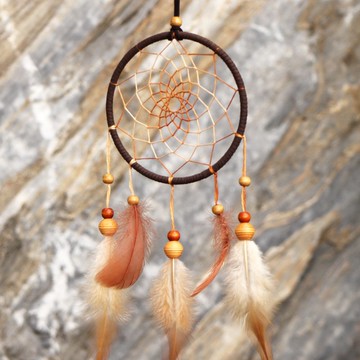 印地安民族風丨手工編織 漸層 捕夢網-焦糖咖啡色