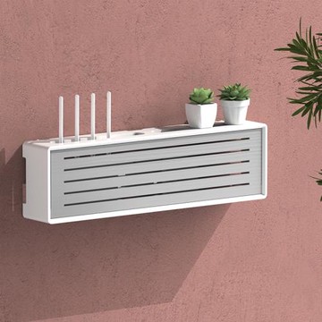 路由器收納盒墻上免打孔壁掛式客廳臥室電視機頂盒架電線插座遮擋