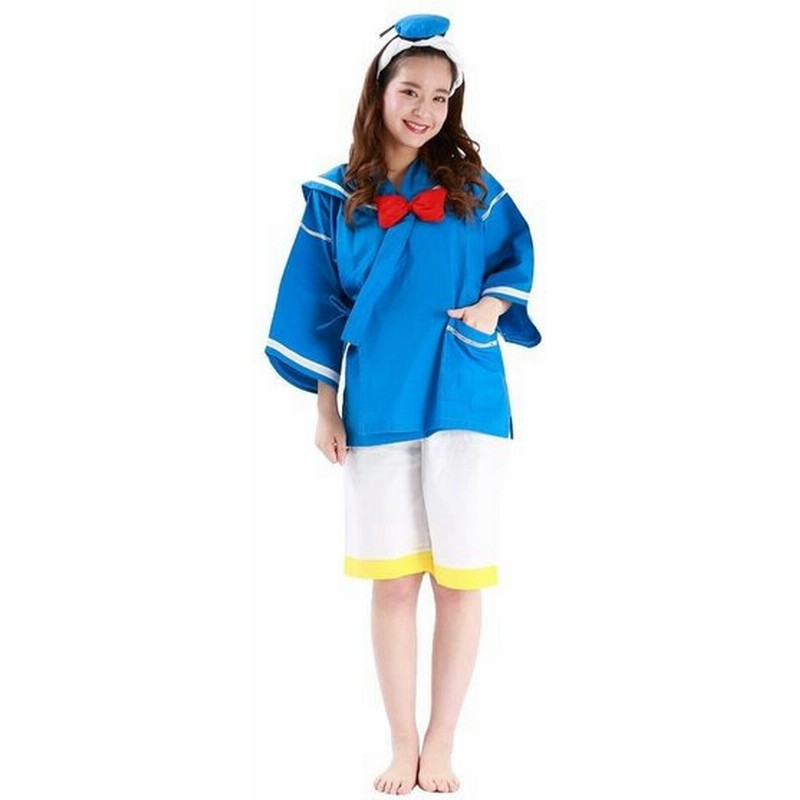 ルームウェア 男ウケ 甚平 大人っぽい 大人用 可愛い レディース ドナルドなりきり甚平 帽子付きねじりハチマキ付き 通販 Lineポイント最大0 5 Get Lineショッピング