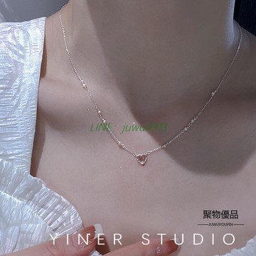 項練 925純銀珍珠項鍊女生輕奢小眾高級設計感甜美愛心鎖骨鍊精品配飾