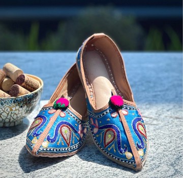 印度手工鞋-公主系列丨藍孔雀(藍色)