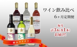 ワイン 飲み比べ 定期便 6ヶ月 サッポロ 岡山 ワイナリー お酒 ワイン ぶどう