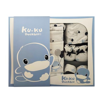 KU.KU Duckbill 酷咕鴨 夢想氣球包巾豪華禮盒 16件  藍色