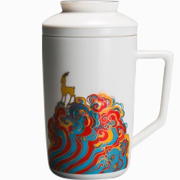 現貨+預購 陶瓷杯馬克杯-描金浮雕茶水分離茶杯2款74aj45【獨家進口】【米蘭精品】