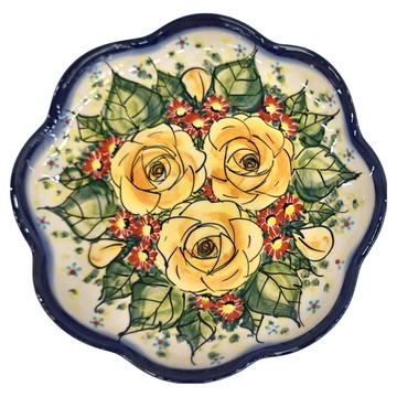 波蘭陶 Cerraf 波浪盤  大18cm  黑色 + 橘色  1個