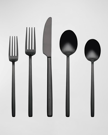 Dean Satin Black 20-Piece Flatware Set