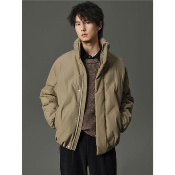 w2x2023冬季新款三防立領羽絨款男短款加厚款設計感休閑外套