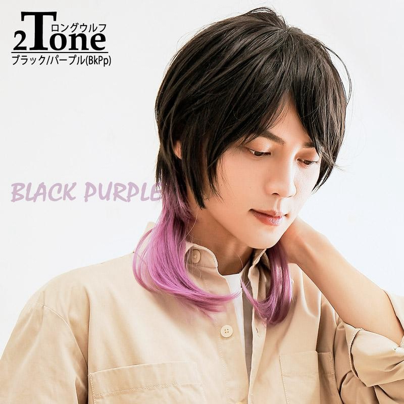 大衆演劇 かつら 黒ピンク MIX 男 ロング 売り値下 メンズ