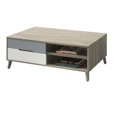 【文創集】湯可利 時尚4尺二抽大茶几(二色可選)-120.1x60x47.6cm免組