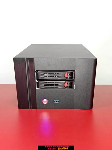 {公司貨 可打統編}NAS機箱2盤位鋁面板存儲熱插拔塔式服務器IPFS家用ITX小主板機箱