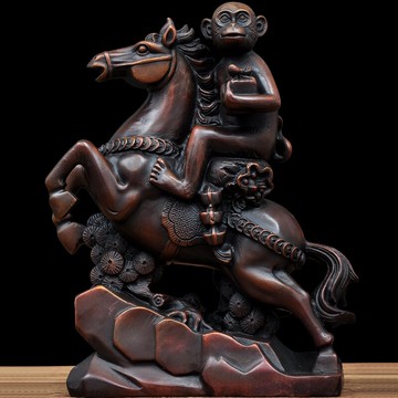 純銅馬上封侯擺件招財猴子老板辦公室桌裝飾擺設電視柜客廳工藝品