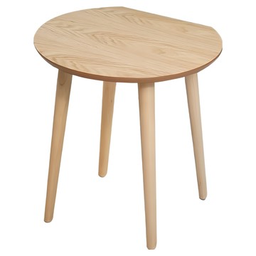 HomeMax D型木製茶几邊桌 45 x 40 x 47 cm  木紋色  1個