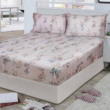 【多利寶寢具】FITNESS_100%純天絲加大60支床包枕套三件組-羞花春顏