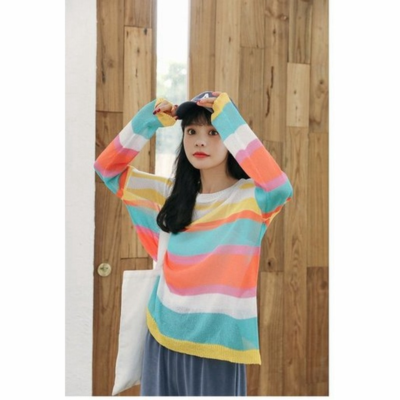 トップス レディース冬 秋冬 長袖 カットソー ニット 薄手無地 ボーダー シャツ シンプル 中学生 高校生 ファッション 女子 韓国 通販 Lineポイント最大0 5 Get Lineショッピング