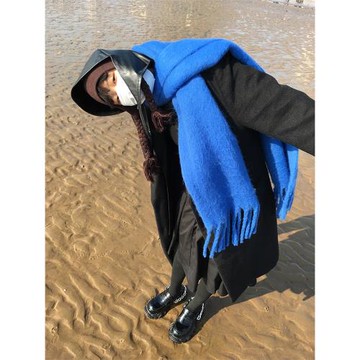 高級感/氣質馬海毛純色大圍巾披肩女冬季氛圍感拉滿~保暖大圍脖男