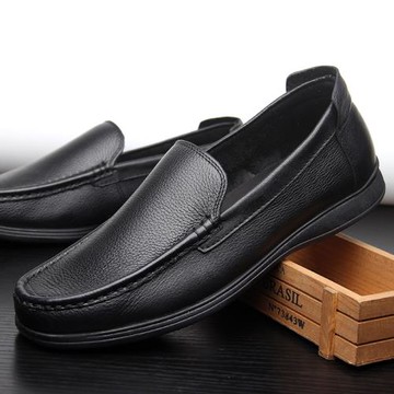外貿大碼男鞋4748男士商務正裝休閑皮鞋男真皮透氣一腳蹬爸爸鞋子