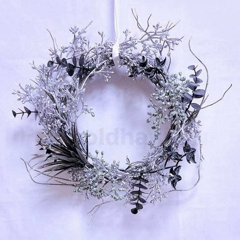 クリスマス リース てづくり ドア 手作り 玄関飾り 造花 アレンジメント インテリア 玄関 シルバー ギフト プレゼント おしゃれ 高級 通販 Lineポイント最大0 5 Get Lineショッピング