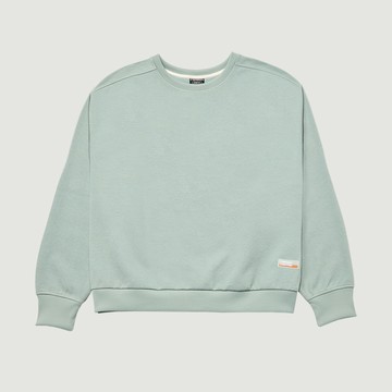 Hang Ten- 坑條抗菌除臭下擺鬆緊大學T-女(湖水綠)