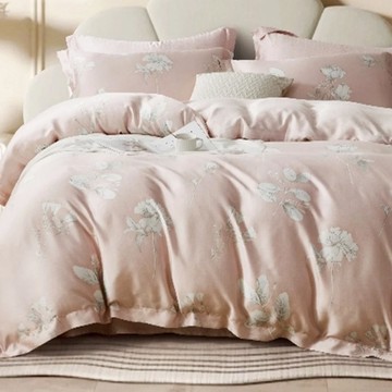 貝淇小舖 40支天絲TENCEL雙人床包四件組 親膚透氣 鋪棉兩用被  床包A版(188 x 152cm) + 鋪棉兩用被套(212 x 182cm) + 枕套(72 x 45cm) x 2  春瑩