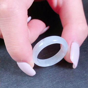 【求‧緣】冰種翡翠戒圈 | 國際14圍 | 天然緬甸A貨翡翠 | 送禮